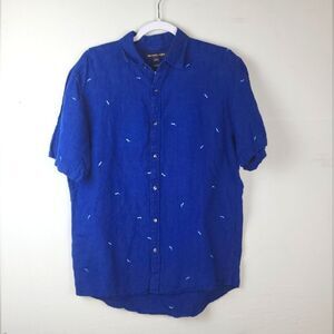 Michael Kors Slim Fit Sunglasses Novelty Embroidered Linen Shirt